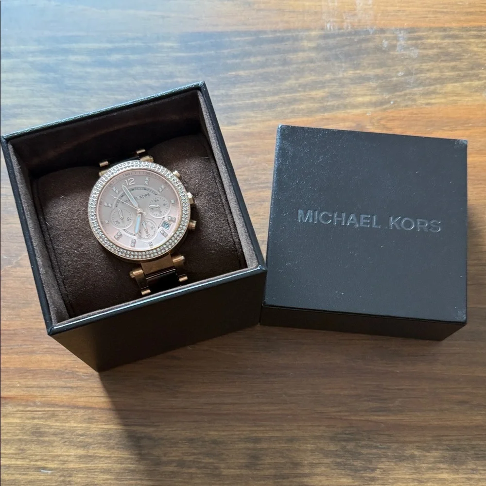 Michael Kors Rose Gold and Crystal Watch - Picture 2 of 8